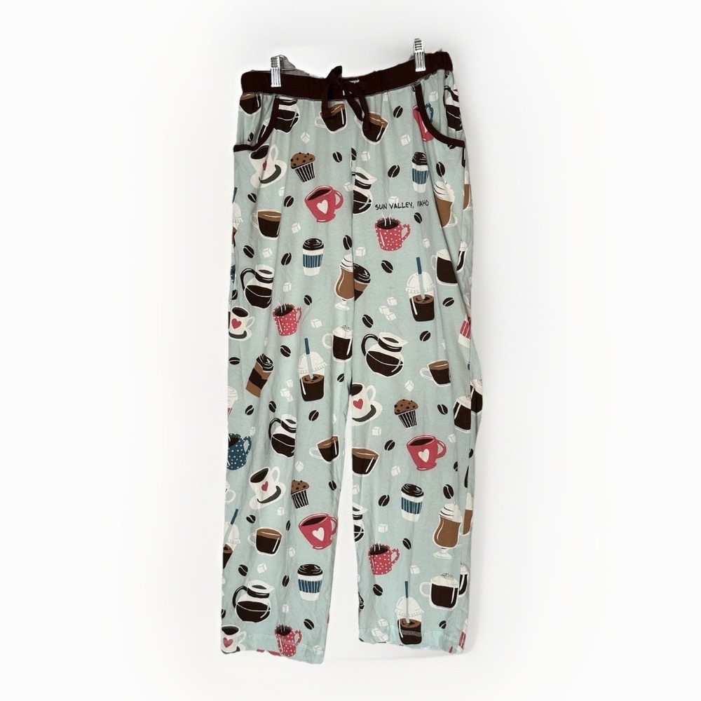 Lazy One Womens Pajama Pants Coffee Print Size S‎ Lounge Sleepwear